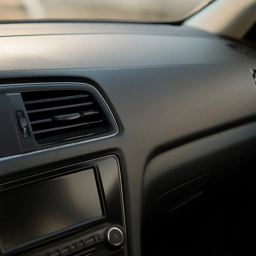 Interior detail — dashboard and trim restored