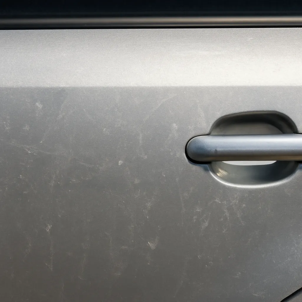 Paint before correction — swirl marks visible